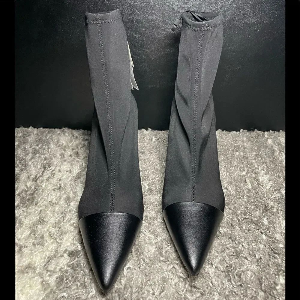 NWT Zara Pointed Fabric Heeled Ankle Boots - Picture 3 of 11